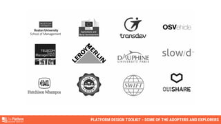 PLATFORM DESIGN TOOLKIT - SOME OF THE ADOPTERS AND EXPLORERS
 