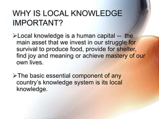 Local Knowledge and Professional Education | PPTX
