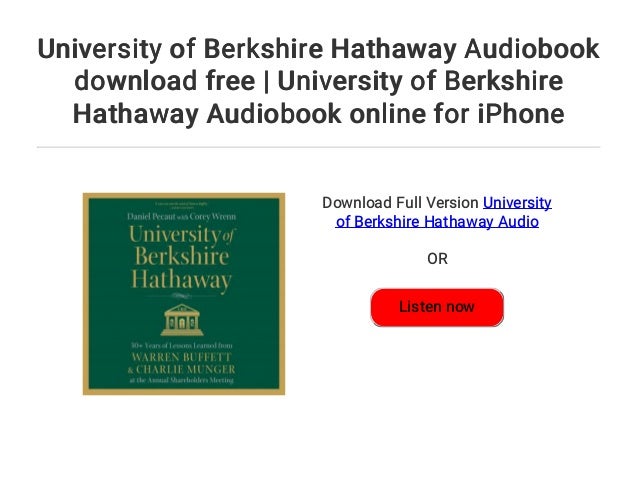 University of Berkshire Hathaway Audiobook download free ...