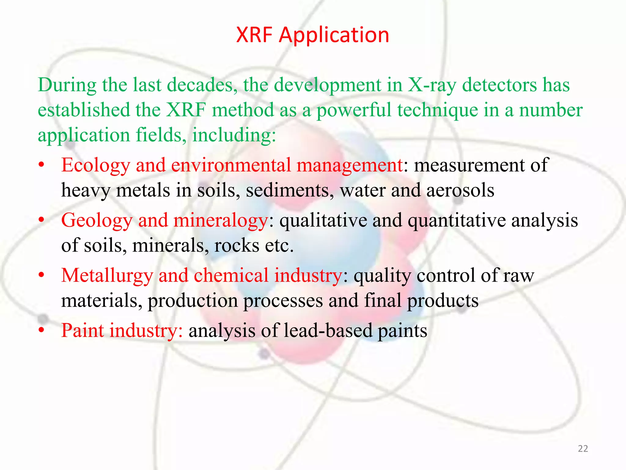 XRF Theory and Application | PPTX