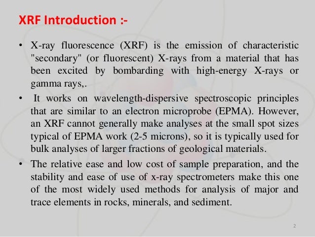 X ray fluorescence spectroscopy ppt presentation