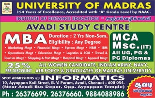 University of madras notice