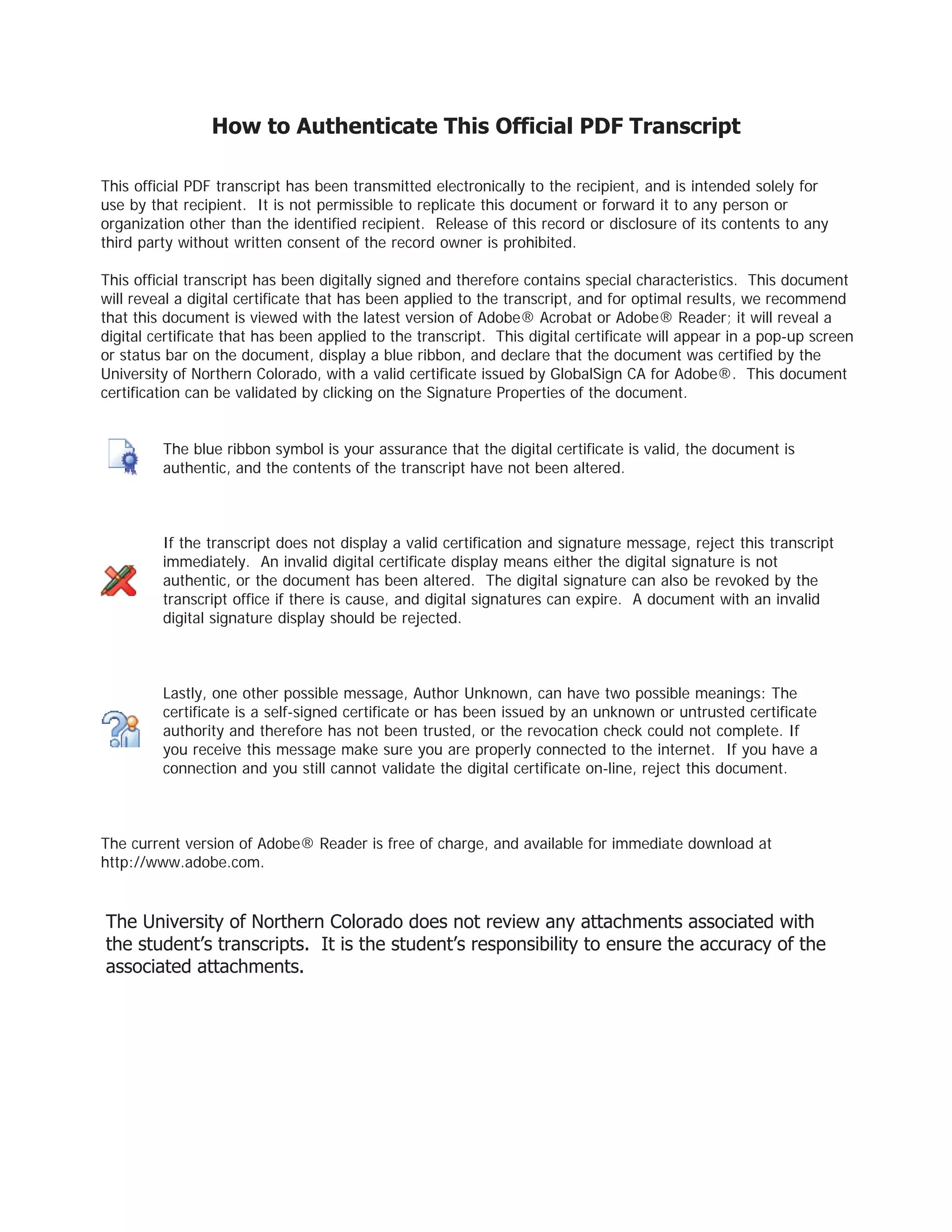 University of Northern Colorado Transcript of Deepak (Danny) Singh | PDF