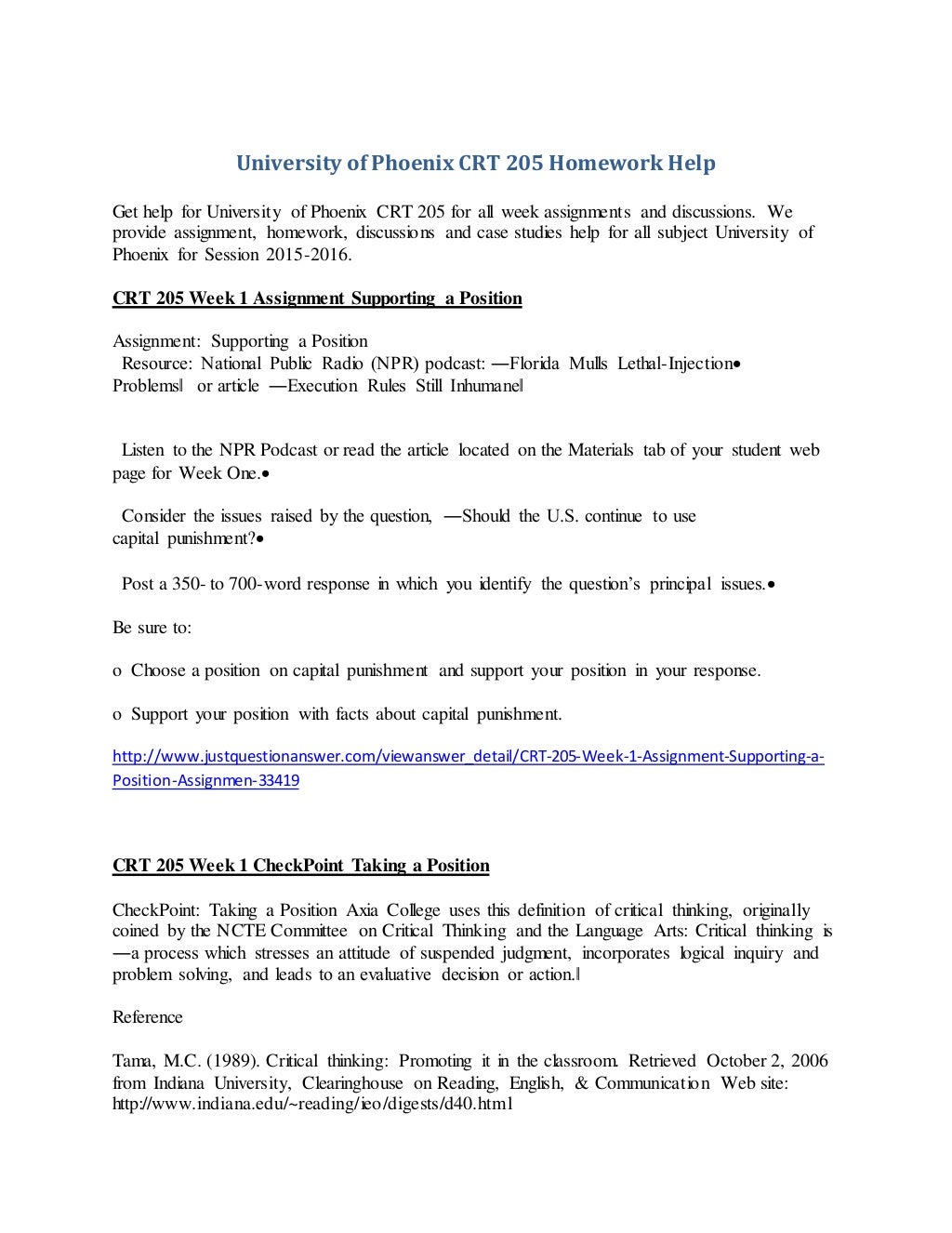 University of phoenix homework help image