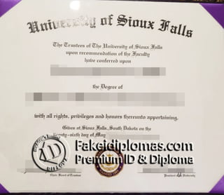 University of Sioux Falls diploma