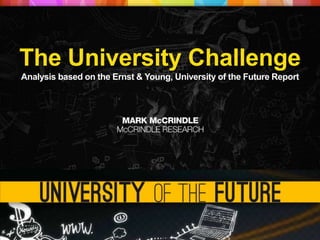 The University Challenge
Analysis based on the Ernst & Young, University of the Future Report
 