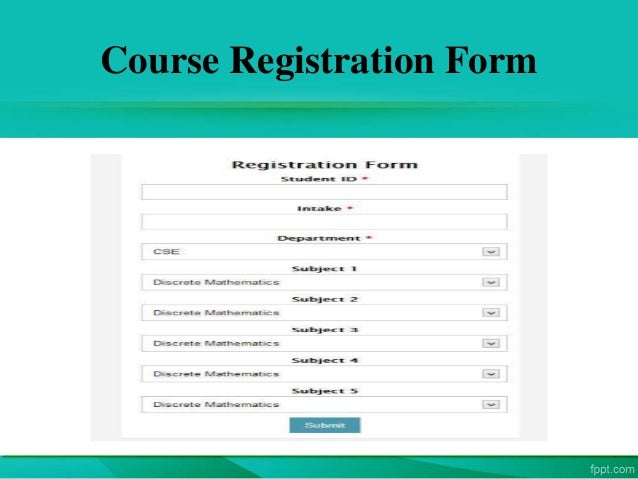 university online course registration system course registration form