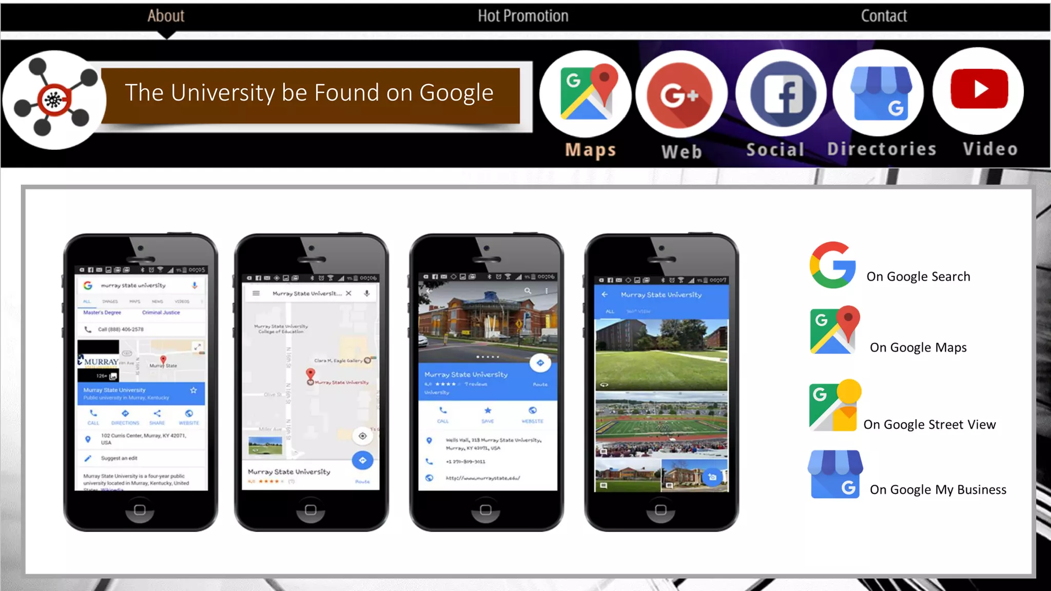 The University be Found on Google
 