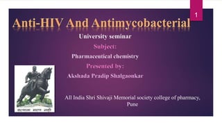 1
All India Shri Shivaji Memorial society college of pharmacy,
Pune
 