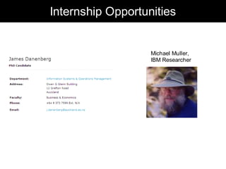 Internship Opportunities


                   Michael Muller,
                   IBM Researcher
 
