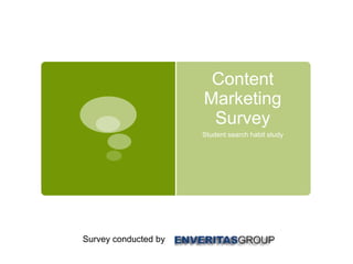 Content
Marketing
Survey
Student search habit study
Survey conducted by
 