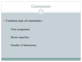 University timetable scheduling | PPT