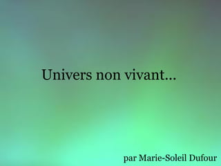 Univers non vivant...




            par Marie-Soleil Dufour
 