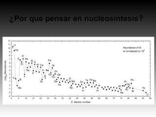¿Por que pensar en nucleosíntesis?
 