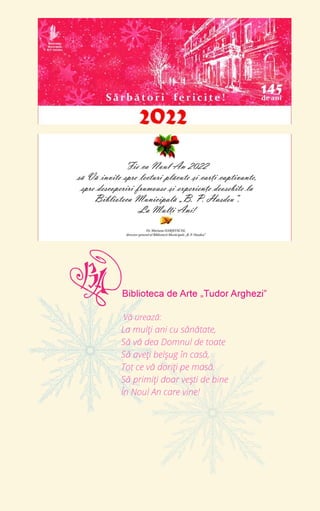 Vă urează:
La mulți ani cu sănătate,
Să vă dea Domnul de toate
Să aveți belșug în casă,
Tot ce vă doriți pe masă.
Să primiți doar vești de bine
În Noul An care vine!
 