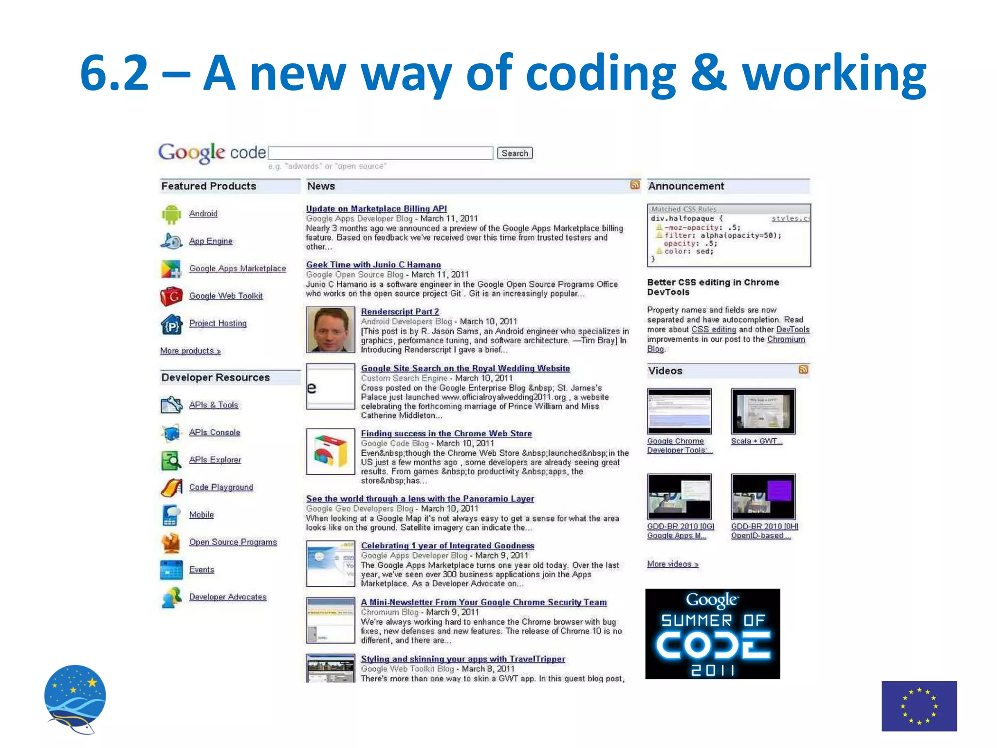 6.2 – A new way of coding & working 