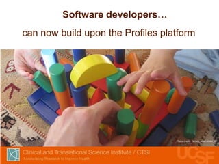 Software developers…
can now build upon the Profiles platform

Photo credit: ©2013 Flixya.com
Photo credit: Tantek, used under CC

 