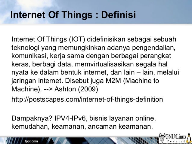 Materi Kuliah Umum Kapita Selekta : Internet Of Things