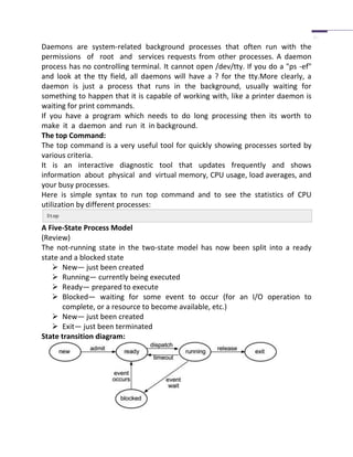 Daemon Vs. Process Unix Project | DOCX