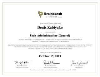 Denis Zabiyako
Unix Administration (General)
October 15, 2013
8712676
 