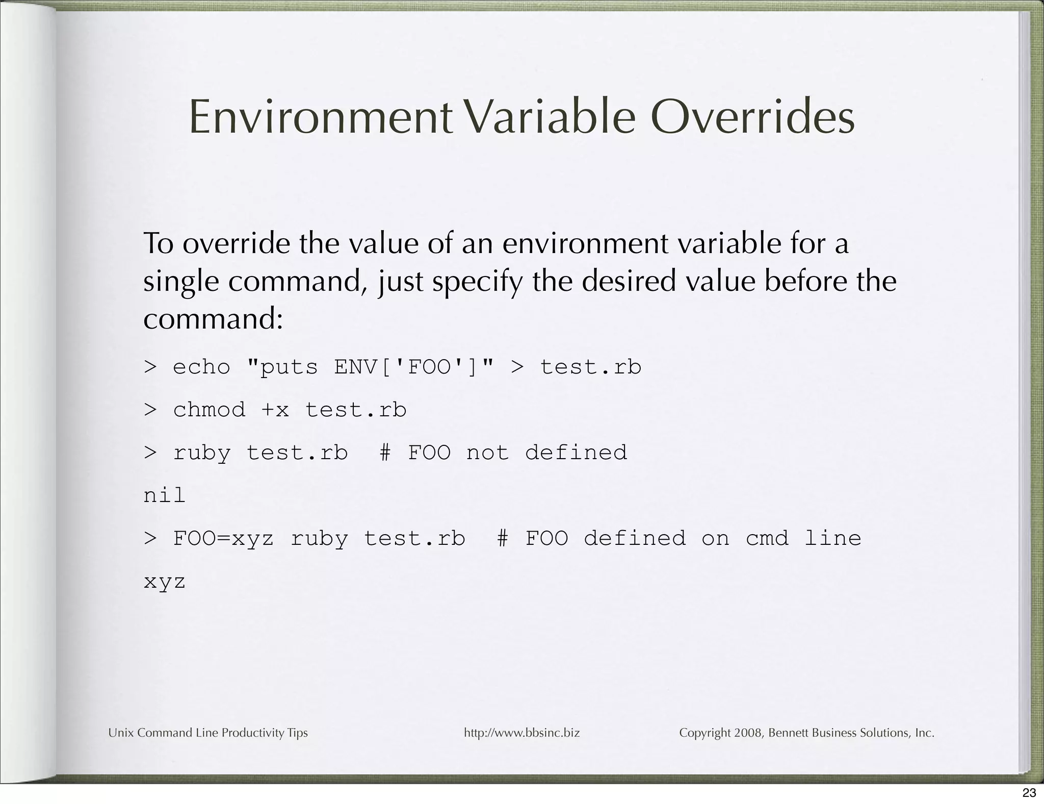 Unix Command Line Productivity Tips