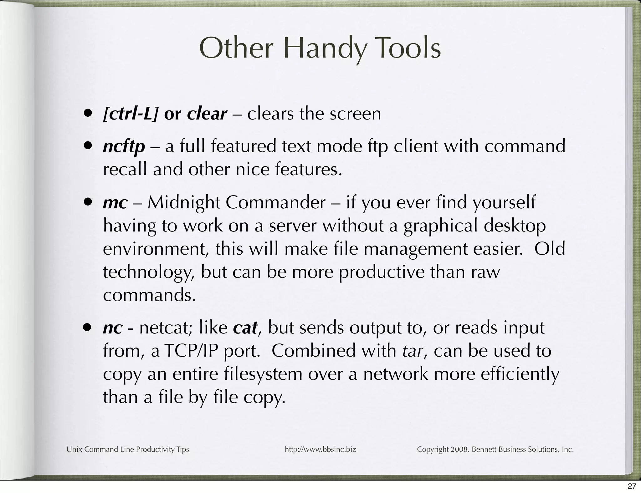 Unix Command Line Productivity Tips