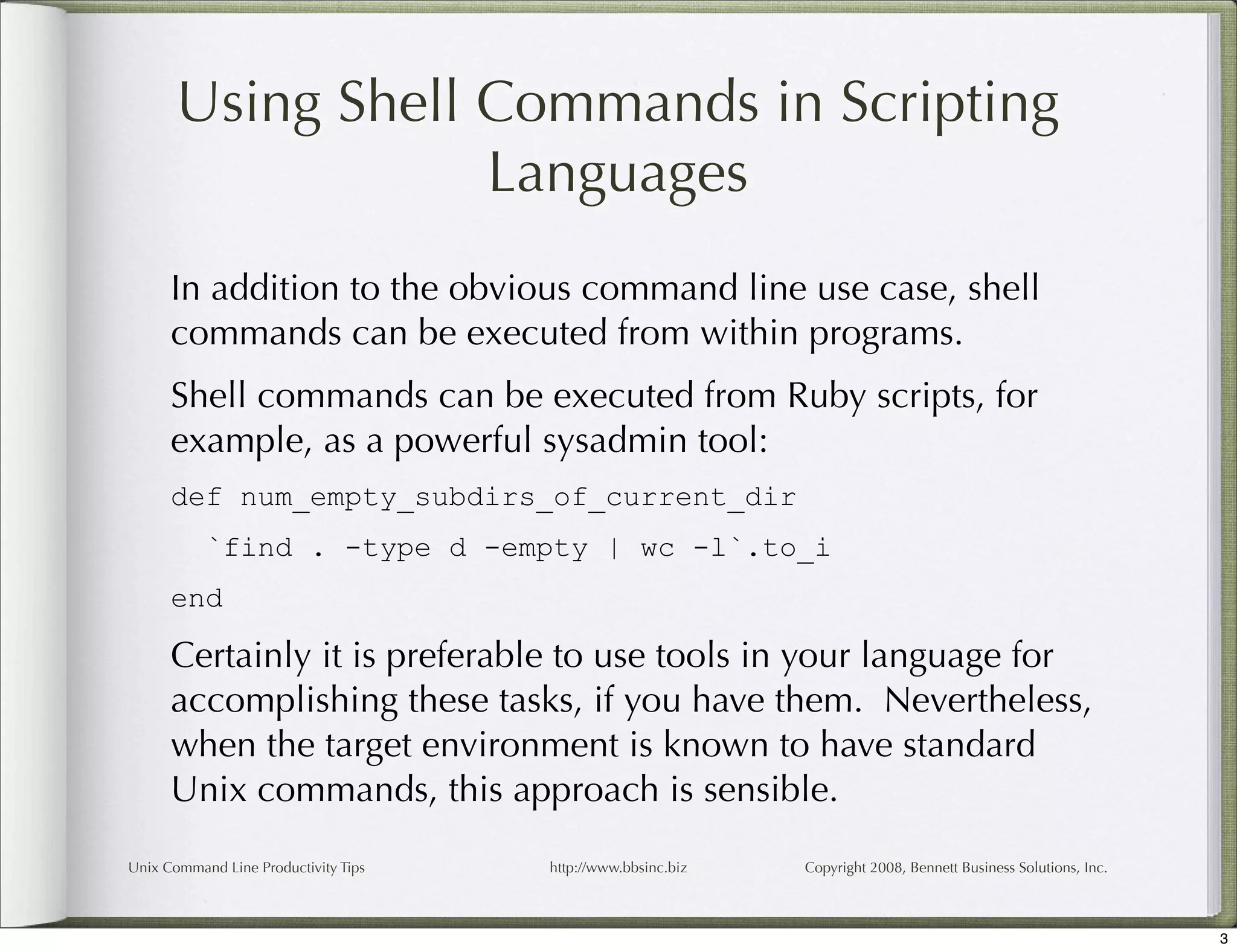 Unix Command Line Productivity Tips