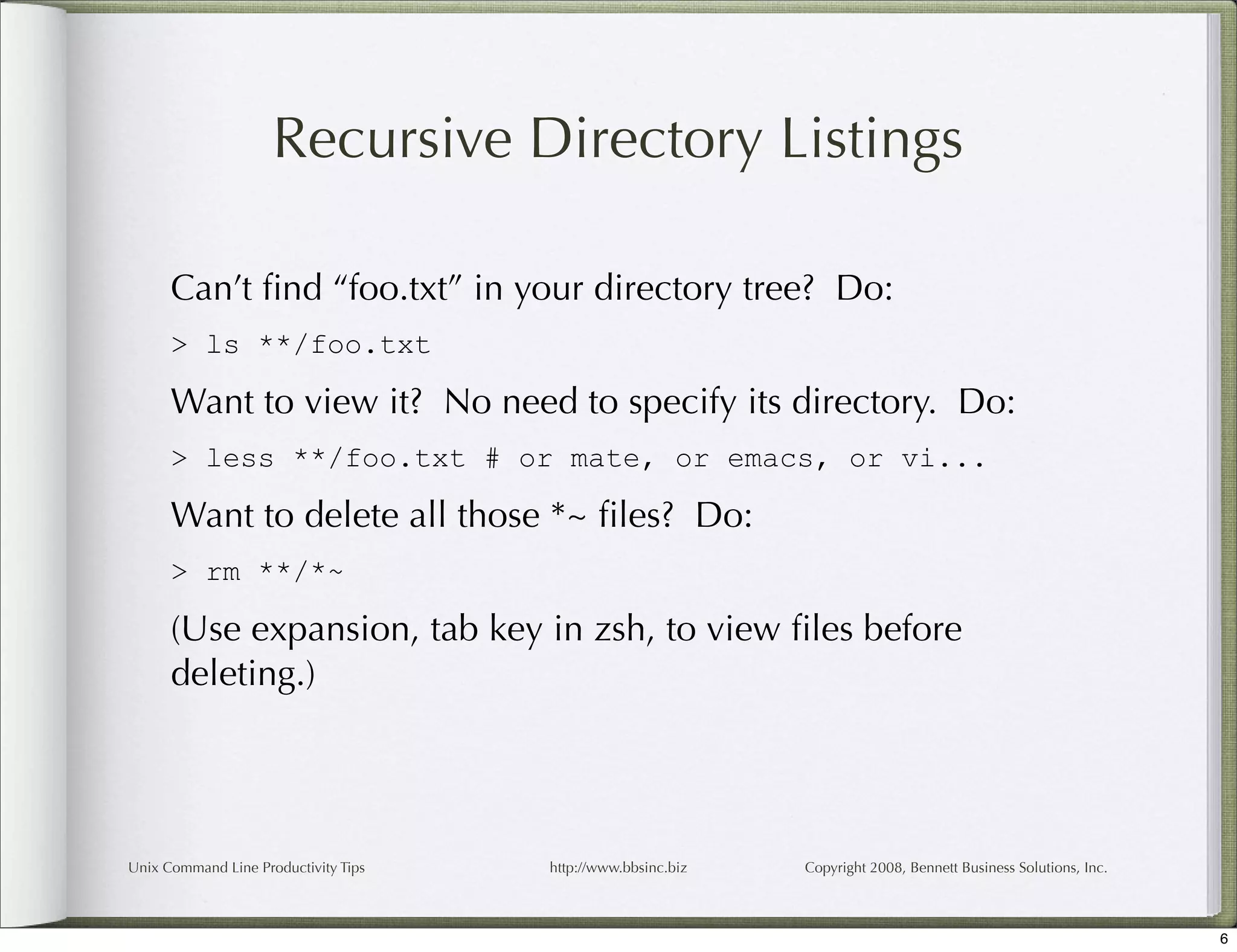 Unix Command Line Productivity Tips