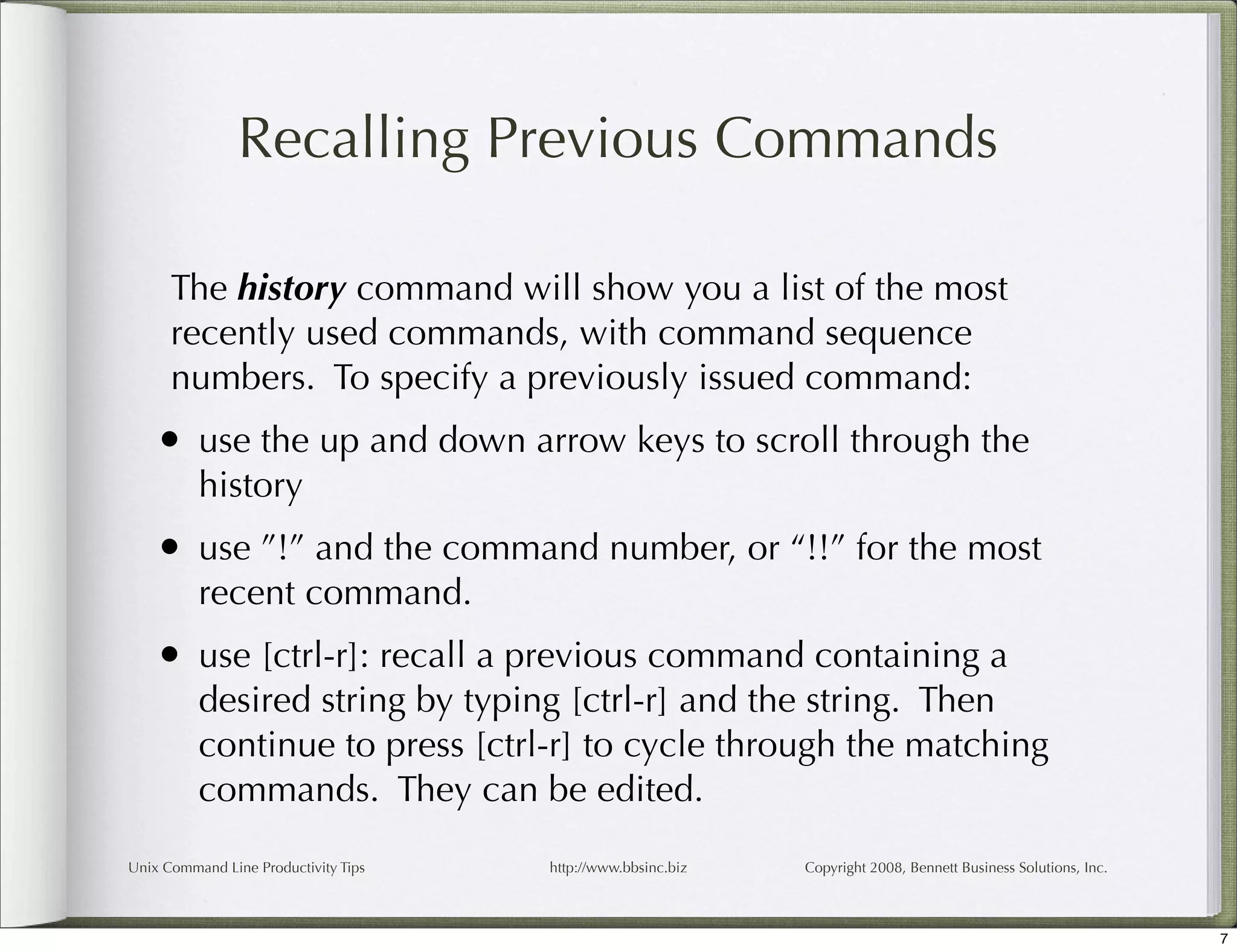 Unix Command Line Productivity Tips