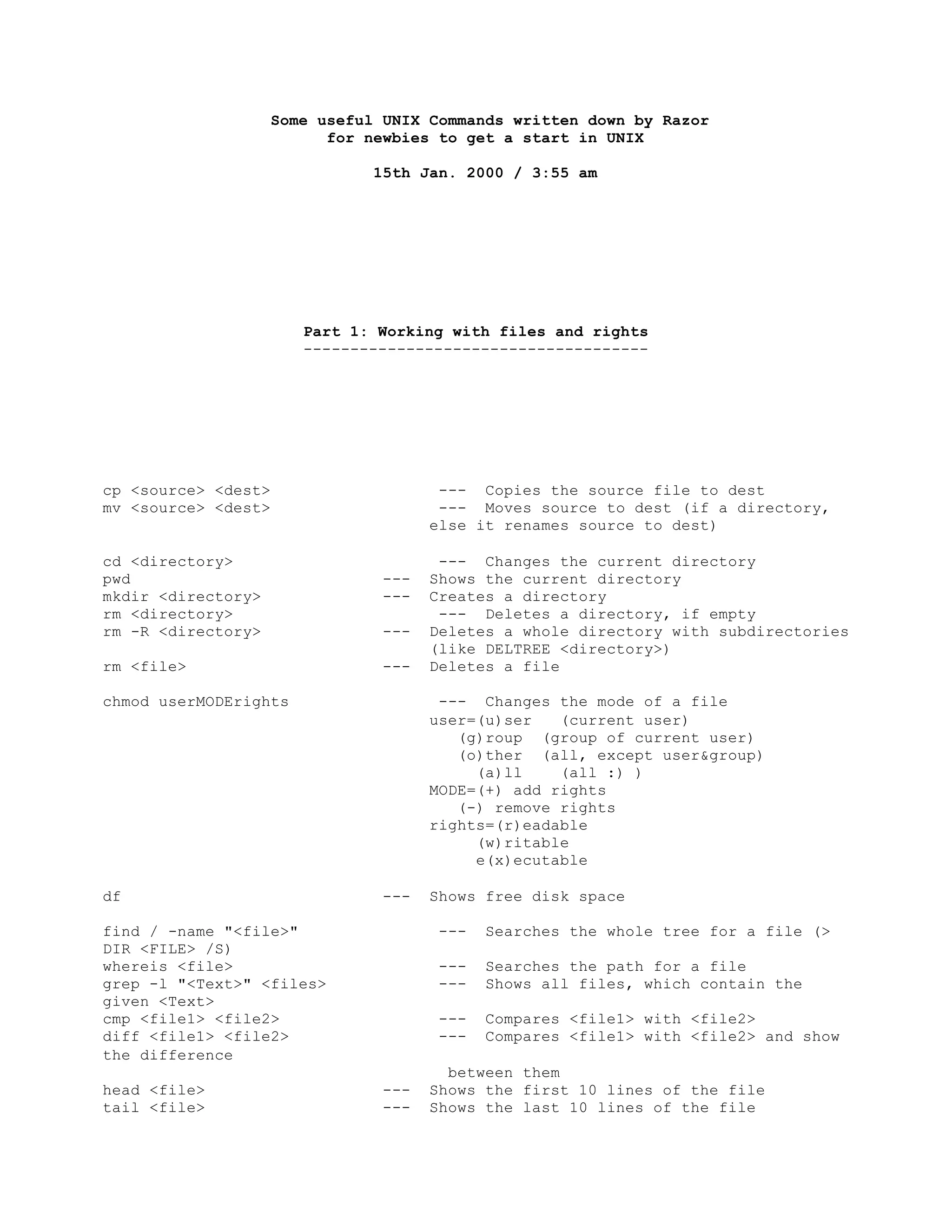 Unix Commands