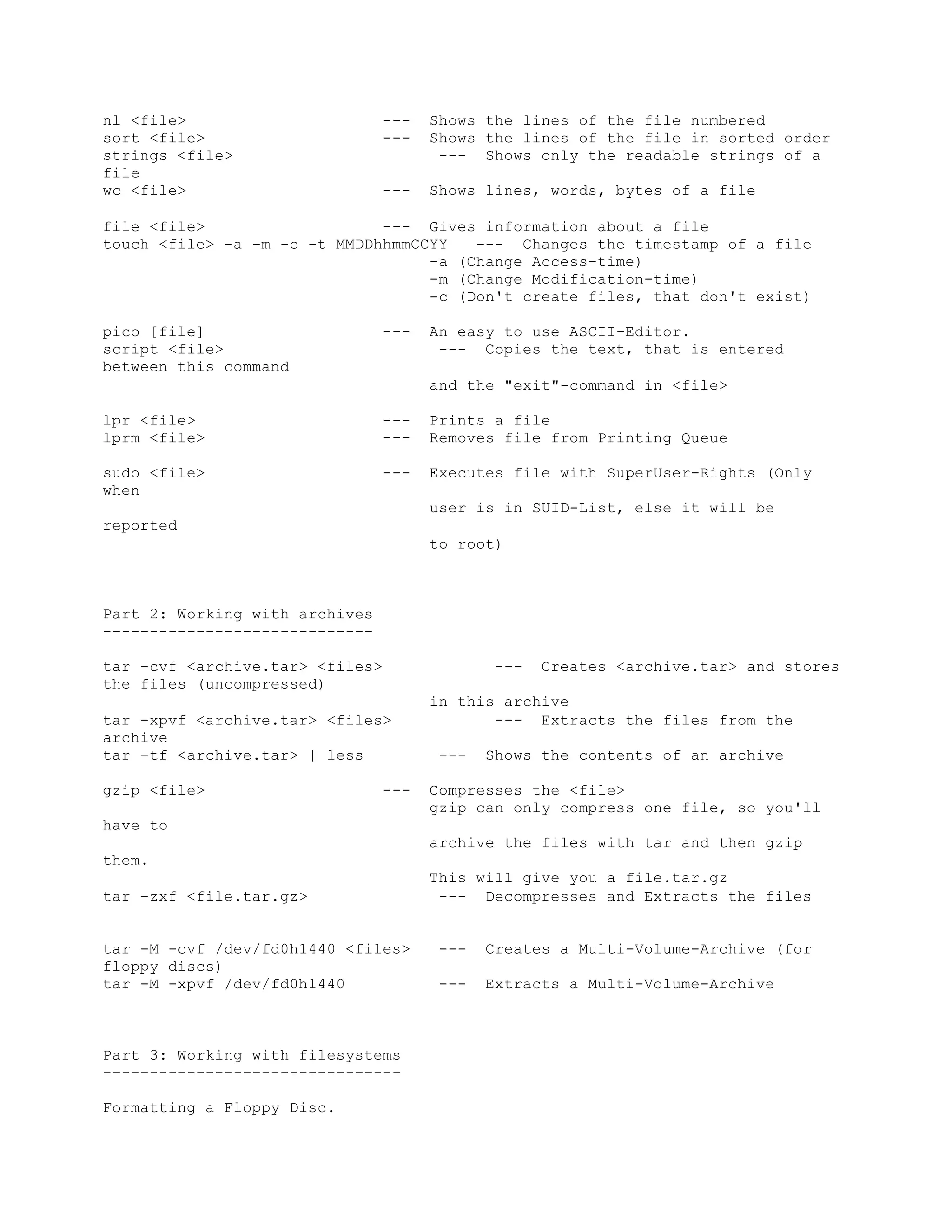 Unix Commands