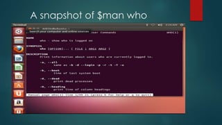 A snapshot of $man who
 