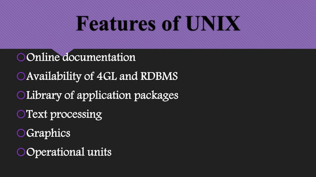 Unix features, posix and single unix specification | PPT