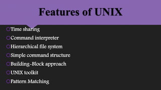 Unix features, posix and single unix specification | PPT
