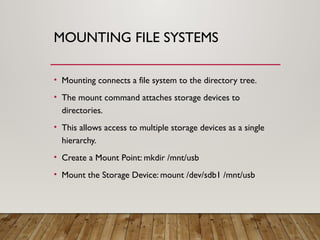 Mount File System Practical AN Introduction to UNIX File System—An Approach | PPTX