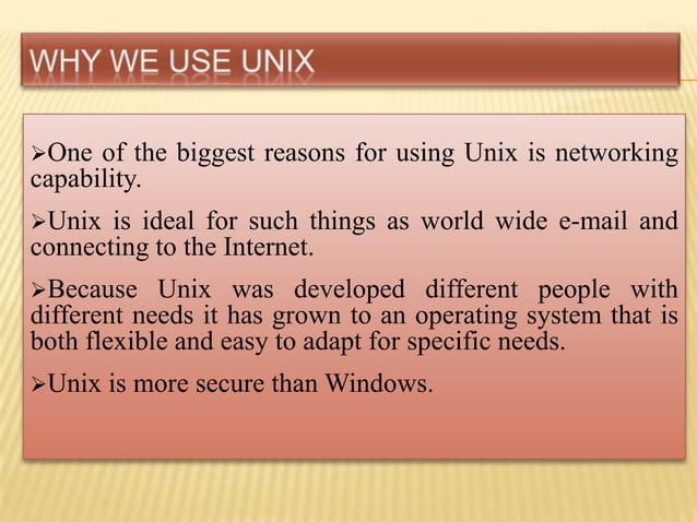 Unix Operating System | PPTX | Operating Systems | Computer Software ...