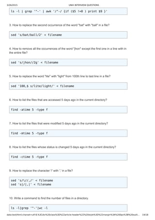 Unix interview questions | PDF
