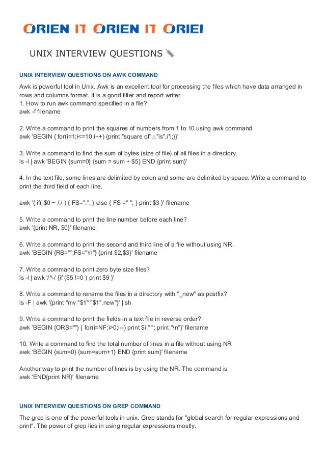 Unix interview questions