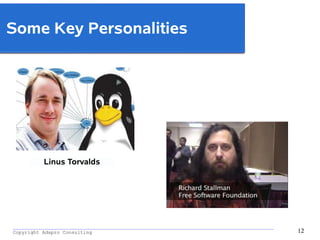 _________________________________________________________________________________________
Copyright Adapro Consulting 12
Some Key Personalities
Linus Torvalds
 