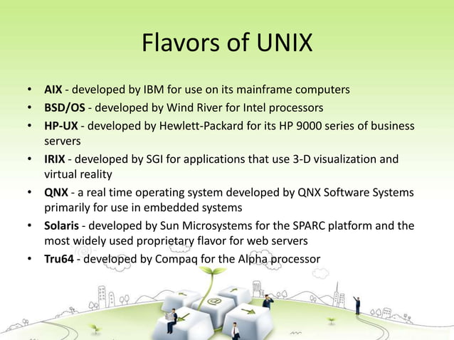 Unix operating system | PPTX