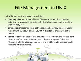 Unix operating system | PPTX