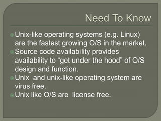 Unix Operating System | PPTX