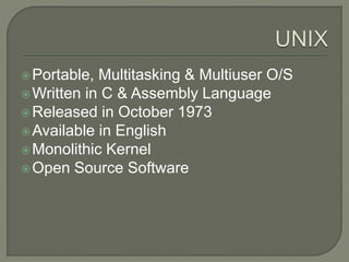 Unix Operating System | PPT