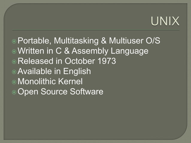 Unix Operating System | PPT image.