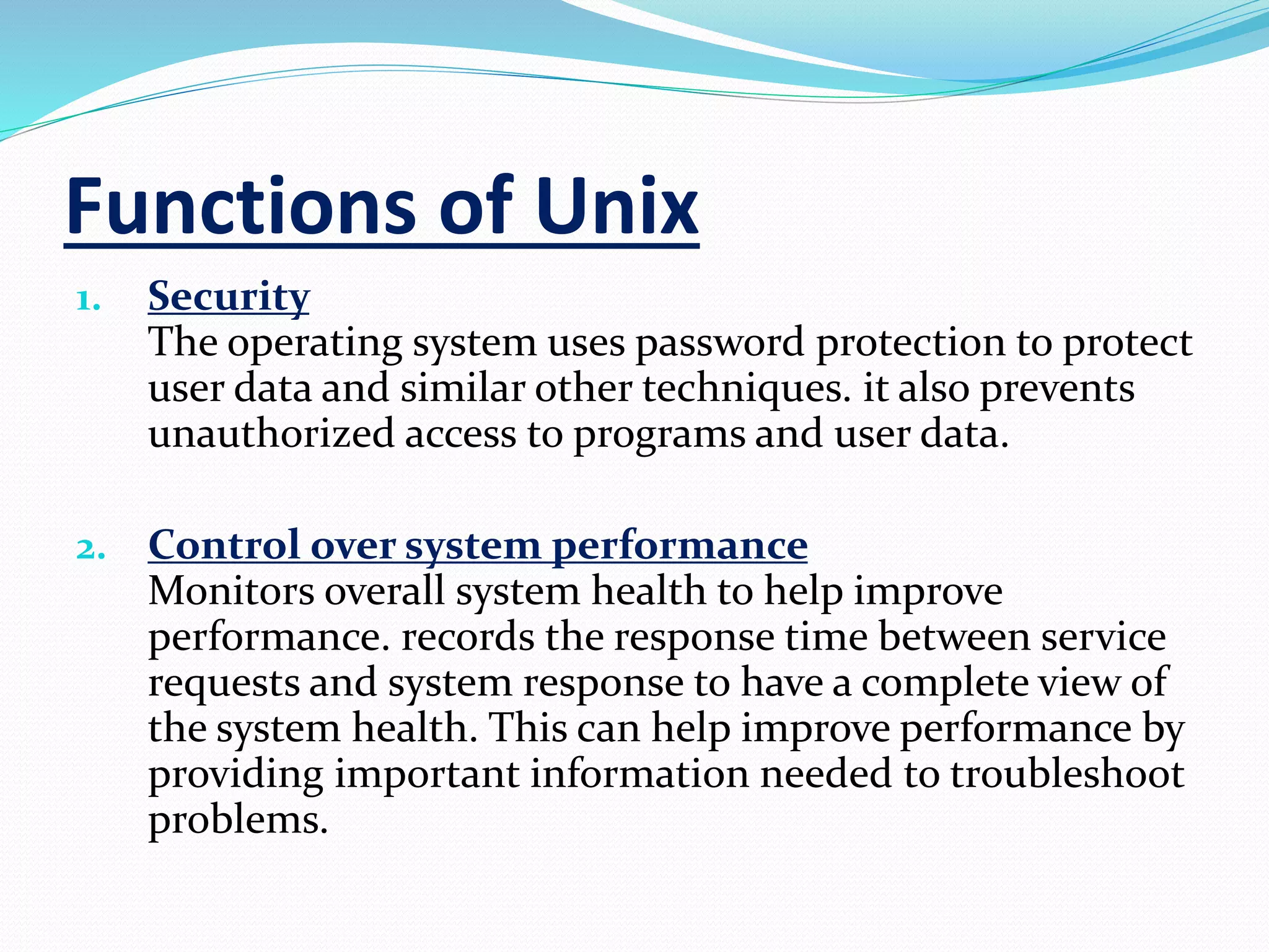 Unix operating system architecture with file structure | PPT