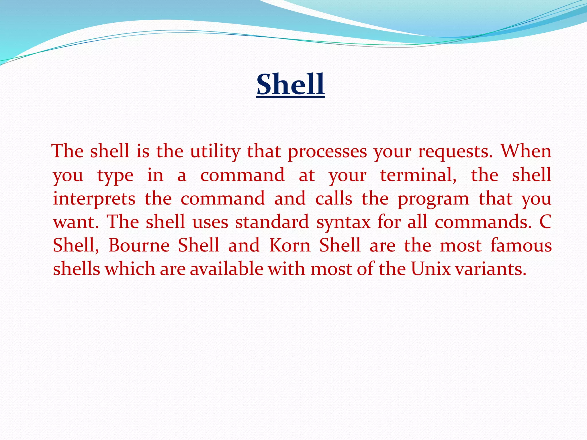 Unix operating system architecture with file structure pptx