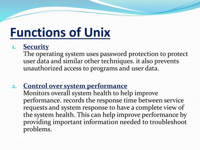 Unix operating system architecture with file structure | PPTX