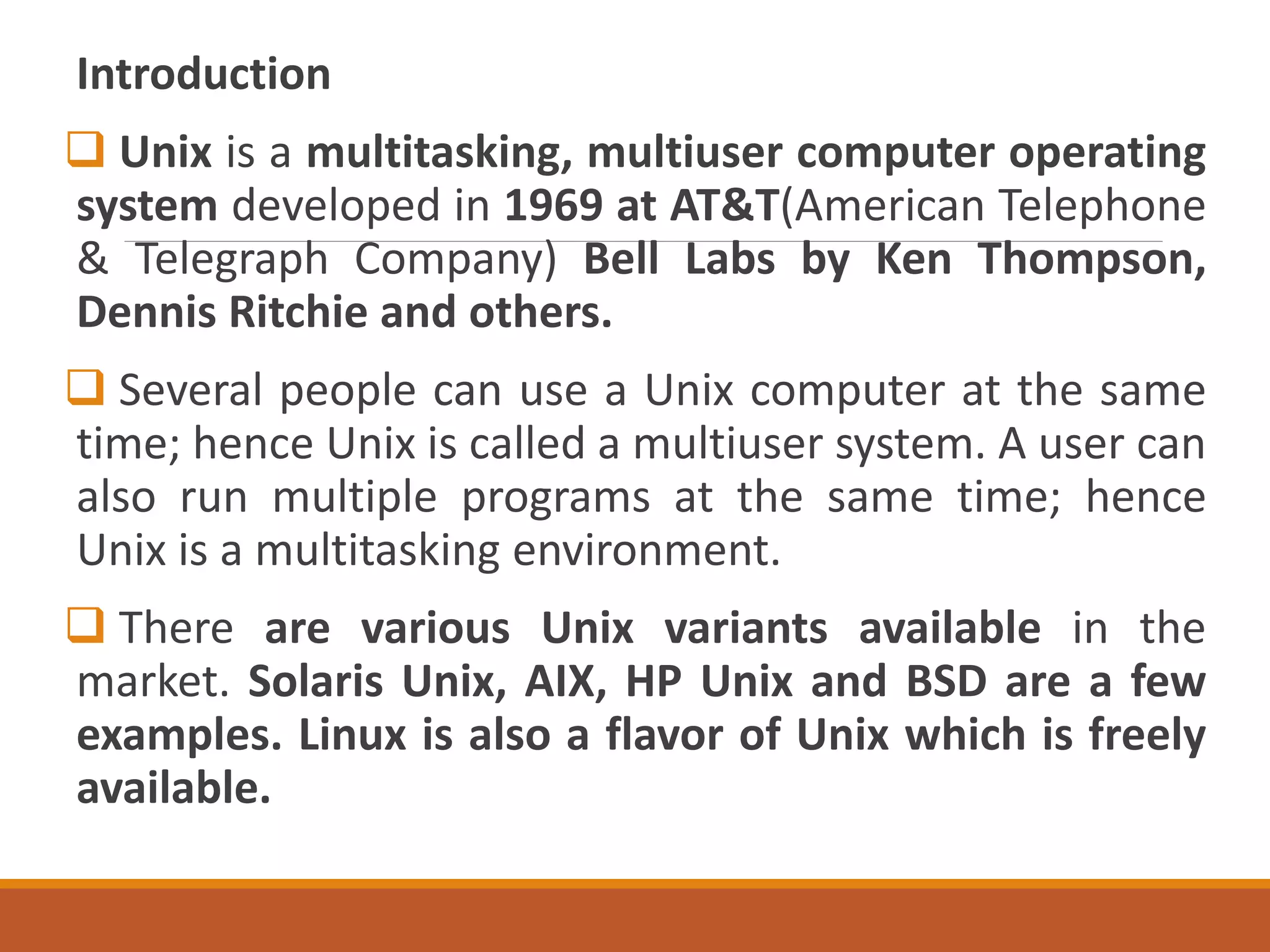Introduction to Unix operating system Chapter 1-PPT Mrs.Sowmya Jyothi | PPT