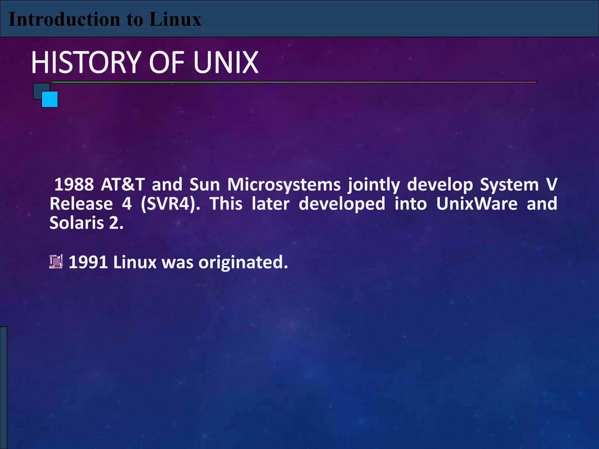 Unix ppt | PPTX | Operating Systems | Computer Software and Applications