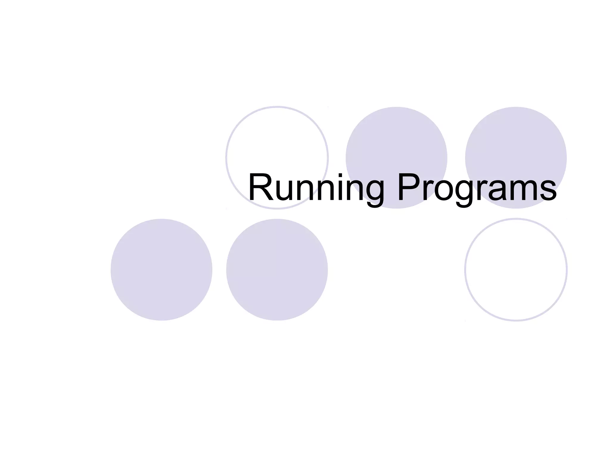 Running Programs
 